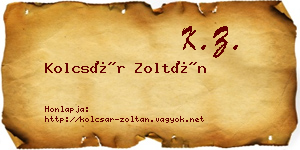 Kolcsár Zoltán névjegykártya