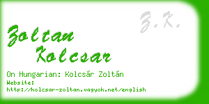 zoltan kolcsar business card